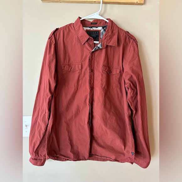 GUESS Men’s long sleeve button down shirt large slim fit - Picture 1 of 7